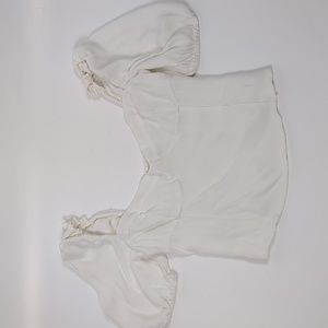 Aritzia White Puff Sleeve Bustier Top